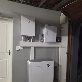 Amtech indoor inverter and battery installation at a residential property